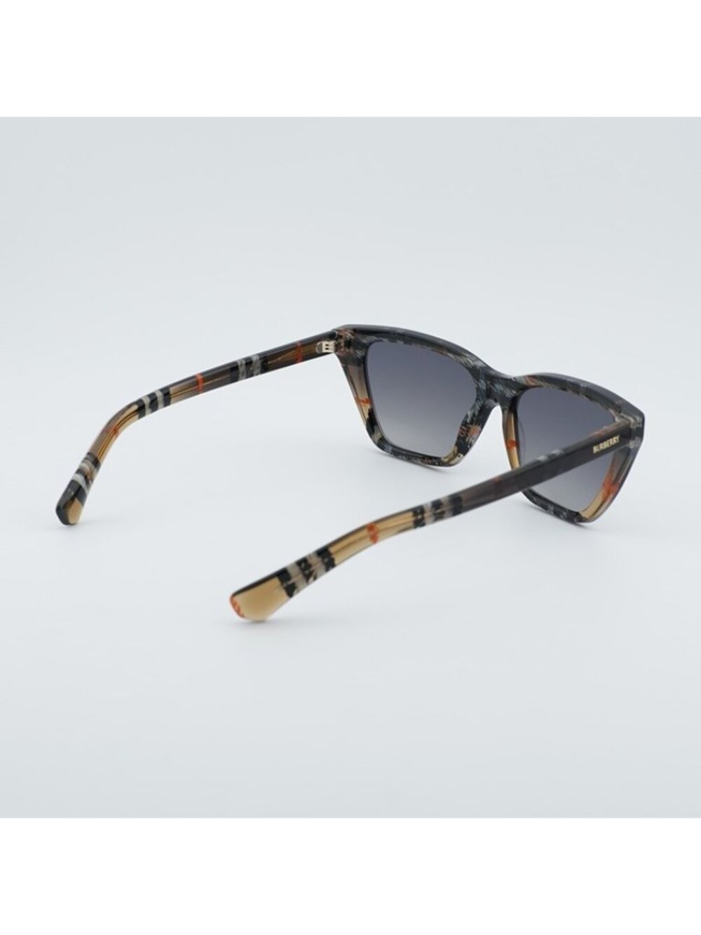 Burberry BE4468 4202T3 Sunglasses Sand Check Cat Eye Frame,Grey Polarized Lenses - Picture 3 of 10